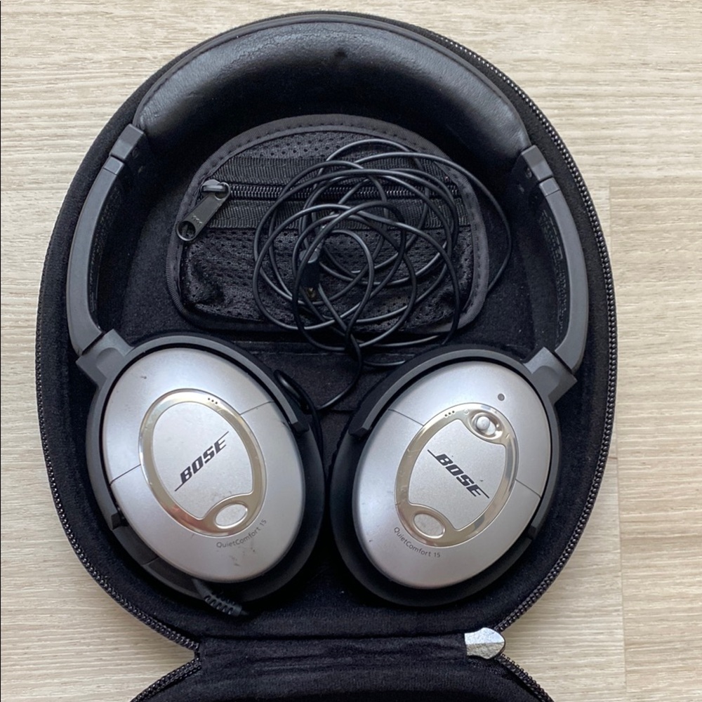 Bose Premium Over-Ear Headphones Silver and Black